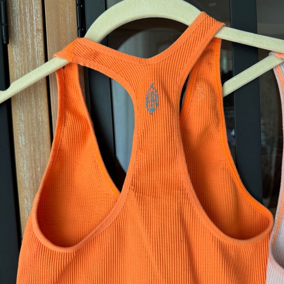 BUNDLE Free People FP Movement Free Throw Crop Tank top ribbed sports bra peach - Picture 11 of 12